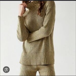 Free People Beach Mock Neck Ribbed Sweater